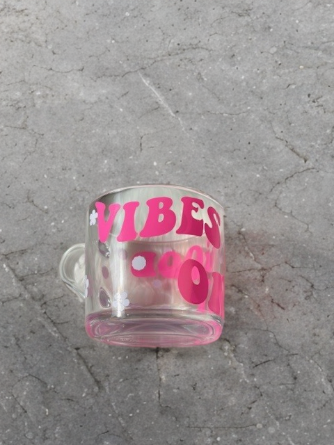 Tasse en verre “Good Vibes Only”